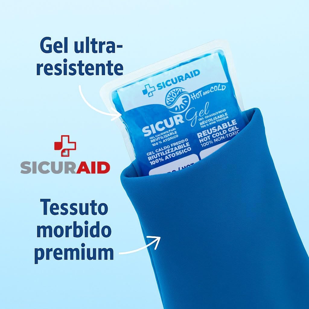 Ghiaccio Gel Riutilizzabile con Sacca Protettiva (2 Pezzi Grandi +2 Sacche)