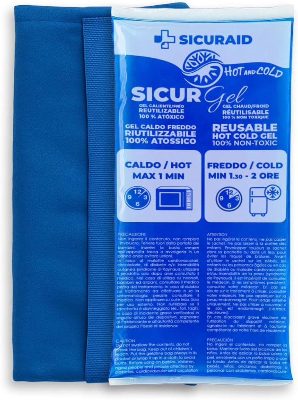 Ghiaccio Gel Riutilizzabile con Sacca Protettiva (1 Pezzo Grande + 1 Sacca)