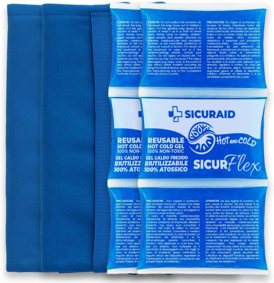 Ghiaccio Gel Riutilizzabile con Sacca Protettiva (2 Pezzi Flex + 2 Sacche)