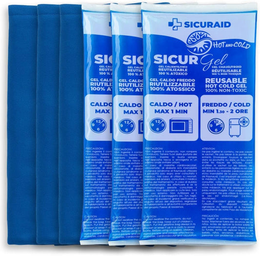 Ghiaccio Gel Riutilizzabile con Sacca Protettiva (3 Pezzi Grandi + 3 Sacche)