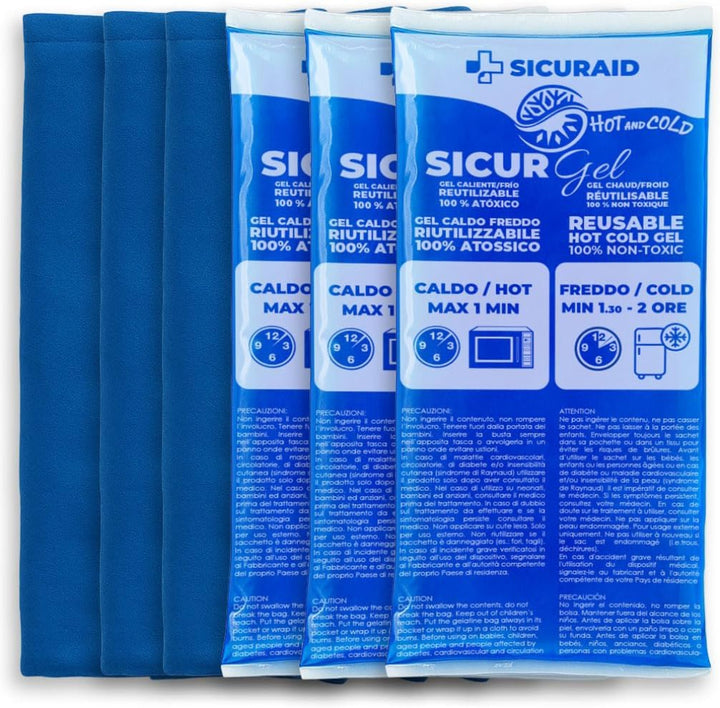 Ghiaccio Gel Riutilizzabile con Sacca Protettiva (3 Pezzi Grandi + 3 Sacche)