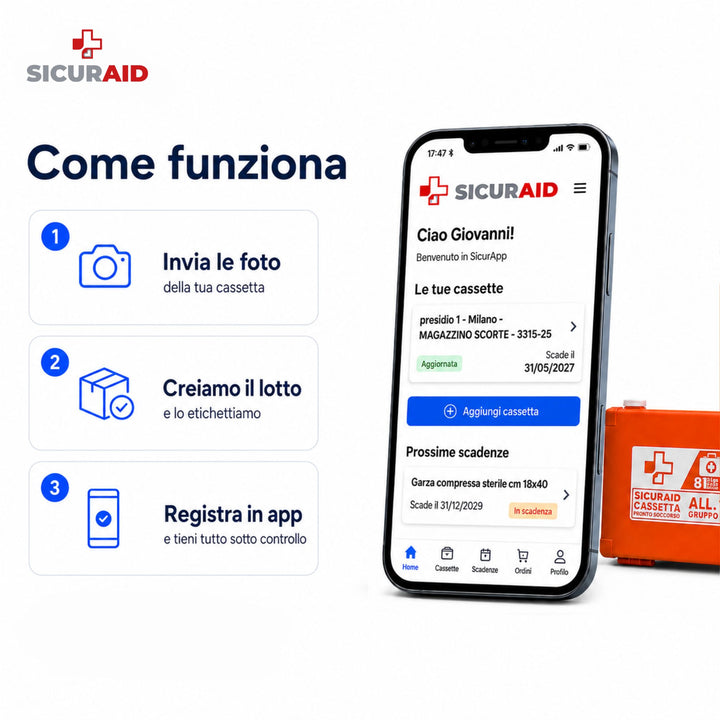 SicurApp Start – Digitalizzazione Cassetta Primo Soccorso Allegato 2 Gruppo C
