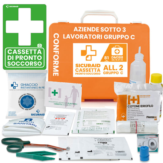 SICURAID Cassetta Pronto Soccorso All. 2 C con Cartello Segnaletico