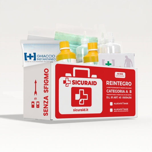 SICURAID Kit Reintegro Cassetta Pronto Soccorso Allegato 1 senza Sfigmo