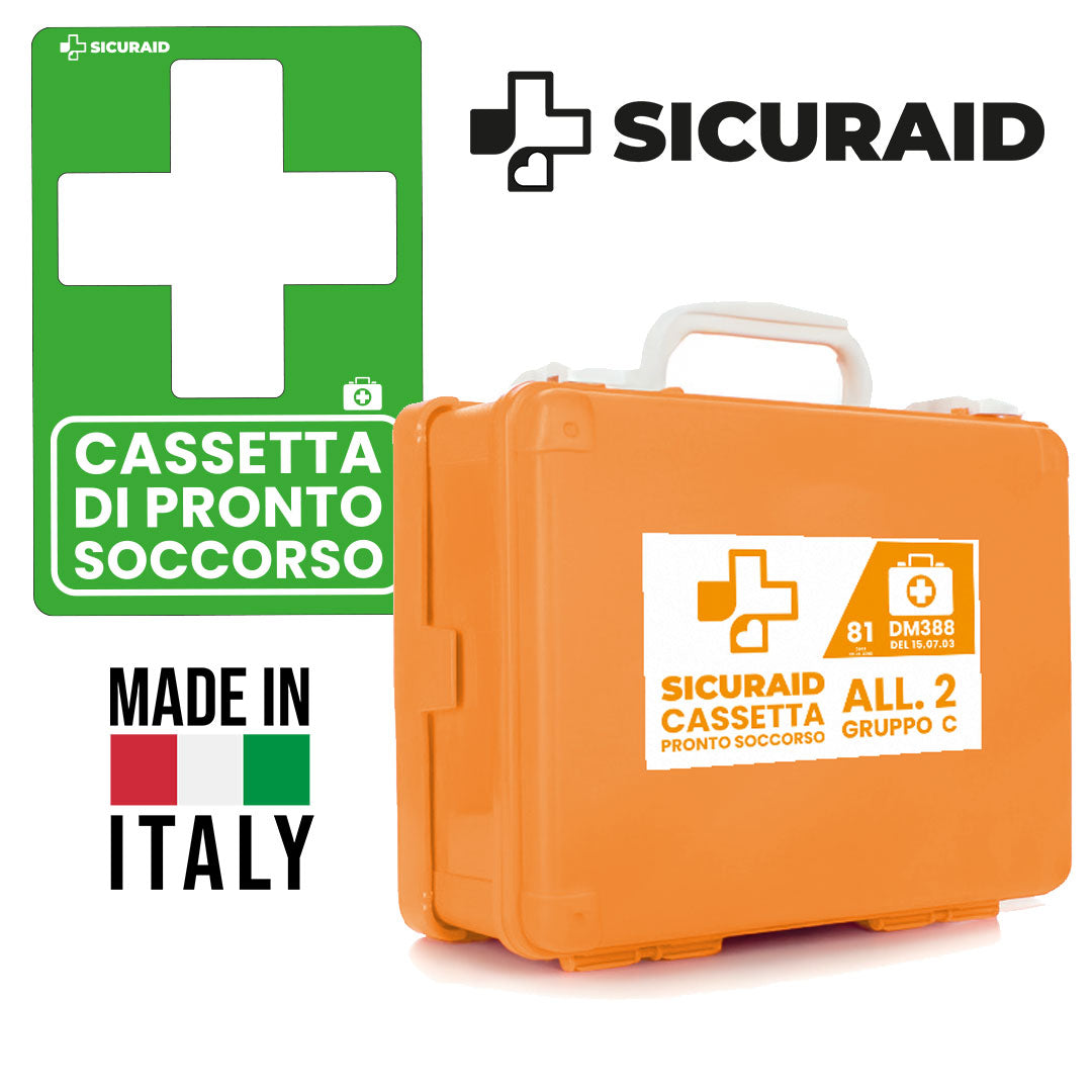 SICURAID Cassetta Pronto Soccorso All. 2 C con Cartello Segnaletico